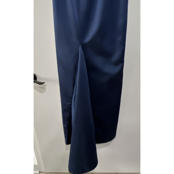 1940's Faux Fur Mermaid Gown Midnight Blue Cocktail, Event, wedding Dress 10 USA - Picture 5 of 7